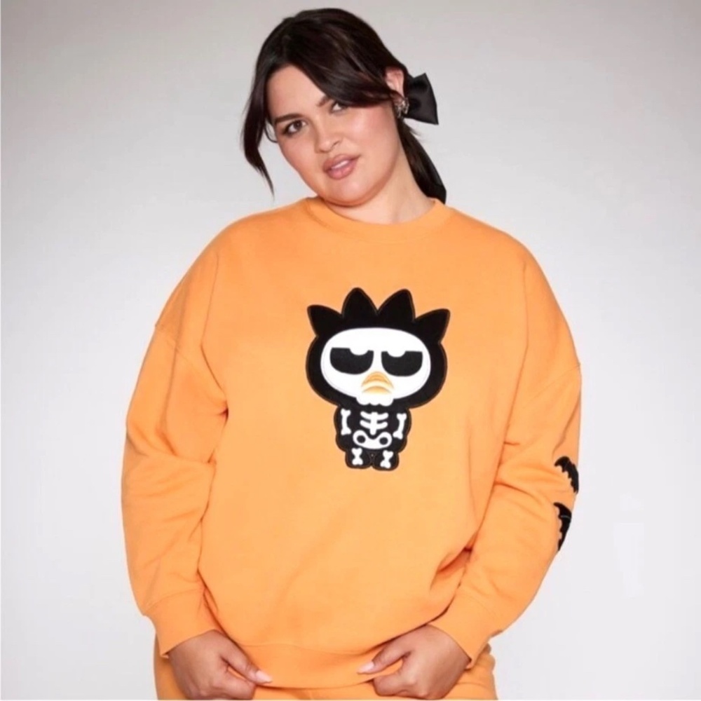 Hello Kitty and Friends x Forever 21 Plus Badtz Maru Orange Crewneck Sweatshirt